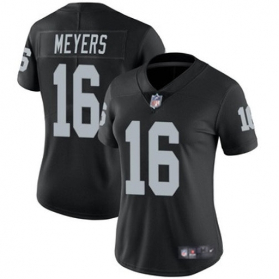 Women Las Vegas Raiders #16 Jakobi Meyers Black 2023 F U S E With John Madden Patch Vapor Limited Stitched Football Jersey - Ujersey