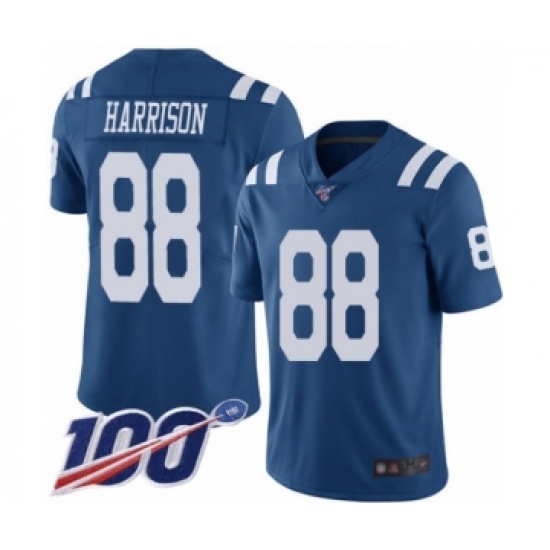 Men's Indianapolis Colts #88 Marvin Harrison Limited Royal Blue Rush Vapor Untouchable 100th Season Football Jersey - Ujersey