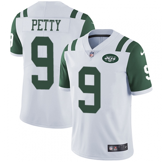 Men's Nike New York Jets #9 Bryce Petty White Vapor Untouchable Limited Player NFL Jersey - Ujersey