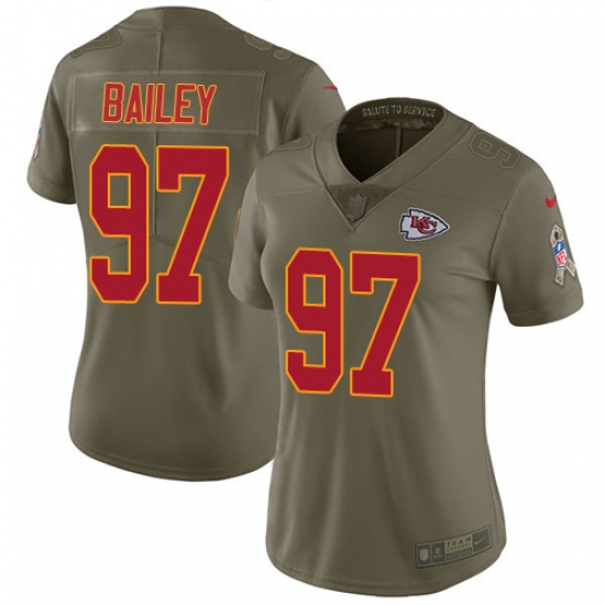Women's Nike Kansas City Chiefs #97 Allen Bailey Limited Olive 2017 Salute to Service NFL Jersey - Ujersey