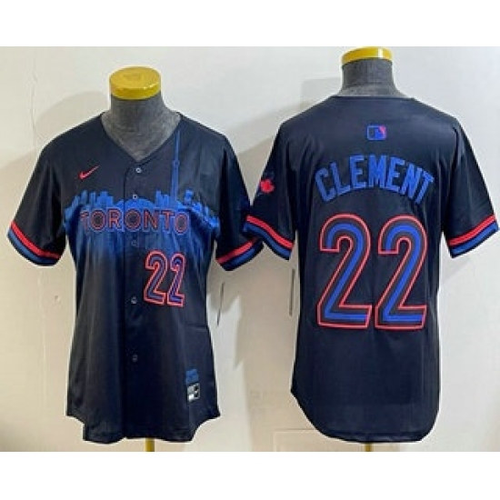Women's Toronto Blue Jays #22 Ernie Clement Black City Limited Jersey - Ujersey