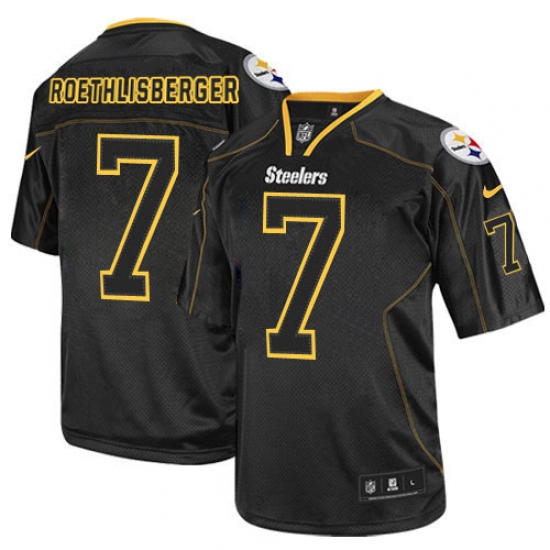 Youth Nike Pittsburgh Steelers #7 Ben Roethlisberger Elite Lights Out Black NFL Jersey - Ujersey