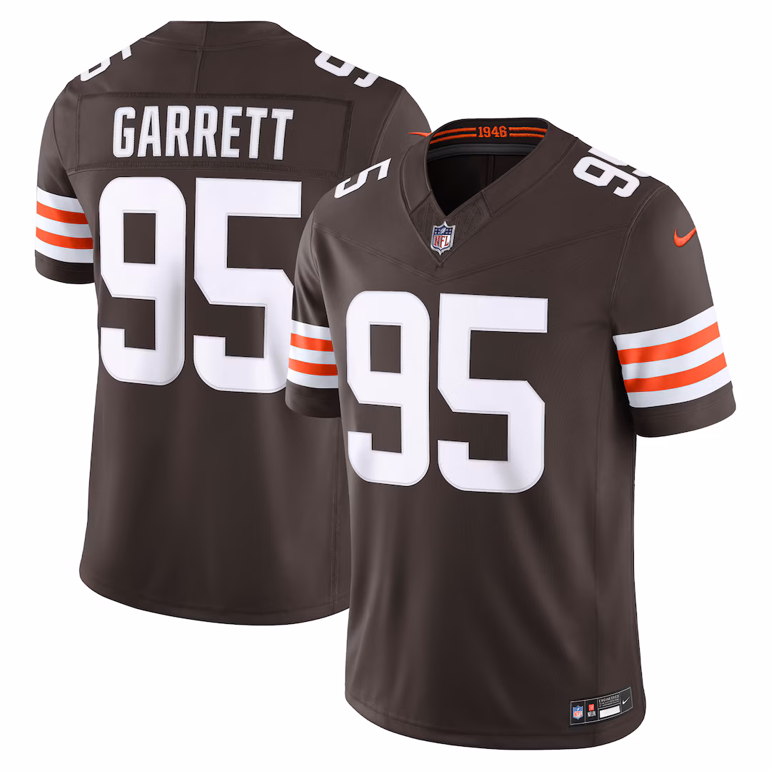 Men's Cleveland Browns Myles Garrett Nike Brown Team Vapor F.U.S.E. Stitched Limited Jersey