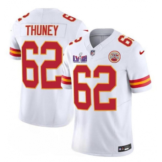 Men’s Kansas City Chiefs #62 Joe Thuney White 2024 F.U.S.E. Super Bowl LVIII Vapor Untouchable Limited Football Stitched Jersey - Ujersey