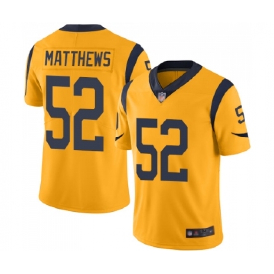 Men's Los Angeles Rams #52 Clay Matthews Limited Gold Rush Vapor Untouchable Football Jersey - Ujersey