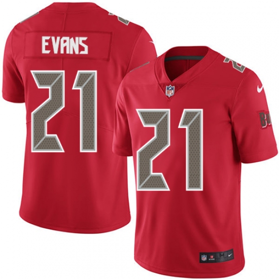 Youth Nike Tampa Bay Buccaneers #21 Justin Evans Limited Red Rush Vapor Untouchable NFL Jersey - Ujersey