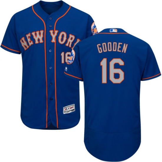Men's Majestic New York Mets #16 Dwight Gooden Royal/Gray Alternate Flex Base Authentic Collection MLB Jersey - Ujersey