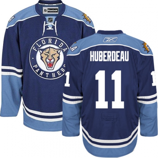 Men's Reebok Florida Panthers #11 Jonathan Huberdeau Premier Navy Blue Third NHL Jersey - Ujersey