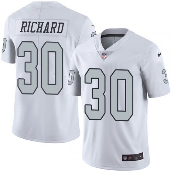 Youth Nike Oakland Raiders #30 Jalen Richard Elite White Rush Vapor Untouchable NFL Jersey