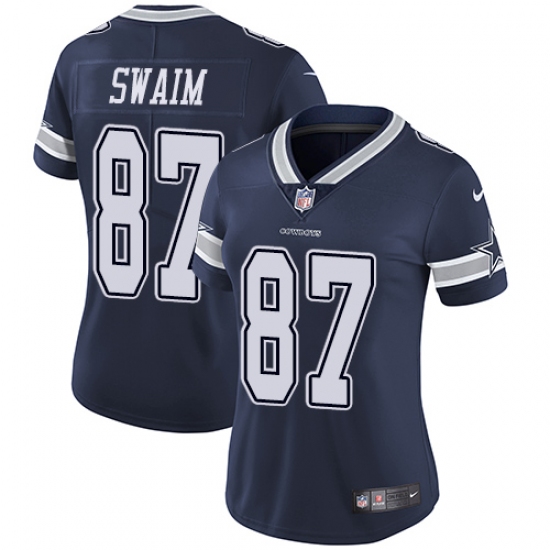 Women's Nike Dallas Cowboys #87 Geoff Swaim Navy Blue Team Color Vapor Untouchable Limited Player NFL Jersey - Ujersey