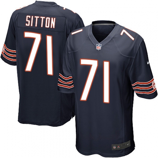 Men's Nike Chicago Bears #71 Josh Sitton Game Navy Blue Team Color NFL Jersey - Ujersey
