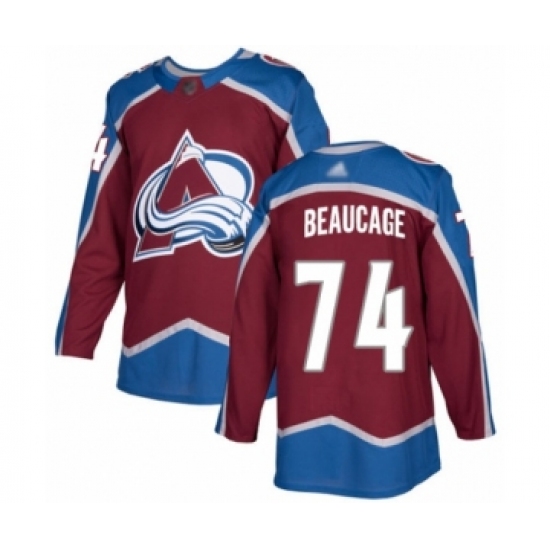 Youth Colorado Avalanche #74 Alex Beaucage Authentic Burgundy Red Home Hockey Jersey - Ujersey