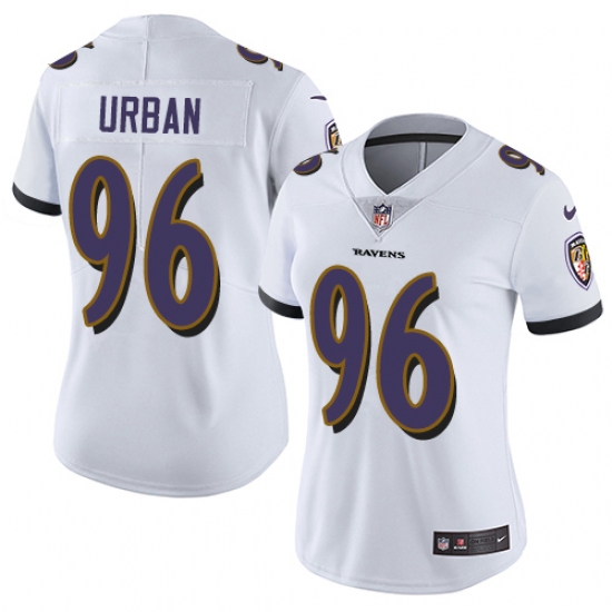 Women's Nike Baltimore Ravens #96 Brent Urban White Vapor Untouchable Limited Player NFL Jersey - Ujersey