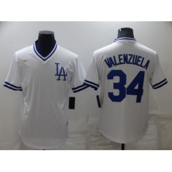 Men's Los Angeles Dodgers #34 Toro Valenzuela White Stitched Baseball Jersey - Ujersey