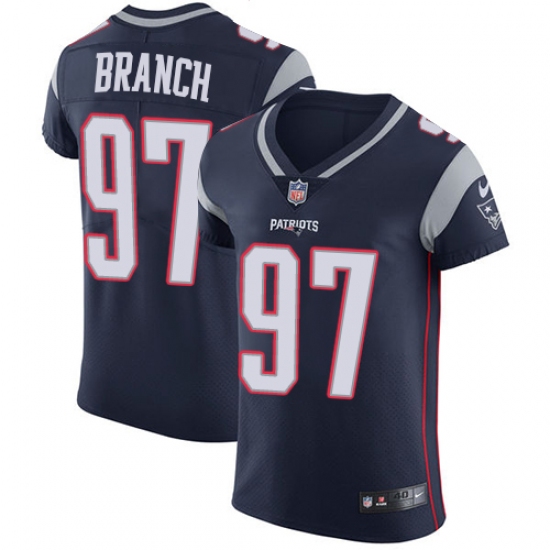 Men's Nike New England Patriots #97 Alan Branch Navy Blue Team Color Vapor Untouchable Elite Player NFL Jersey - Ujersey
