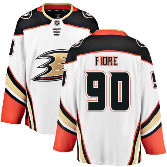 Youth Anaheim Ducks #90 Giovanni Fiore Fanatics Branded White Away Breakaway NHL Jersey - Ujersey