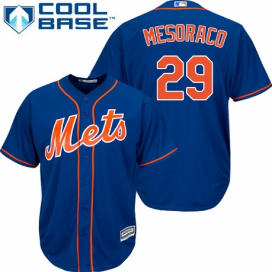 Youth Majestic New York Mets #29 Devin Mesoraco Authentic Royal Blue Alternate Home Cool Base MLB Jersey - Ujersey