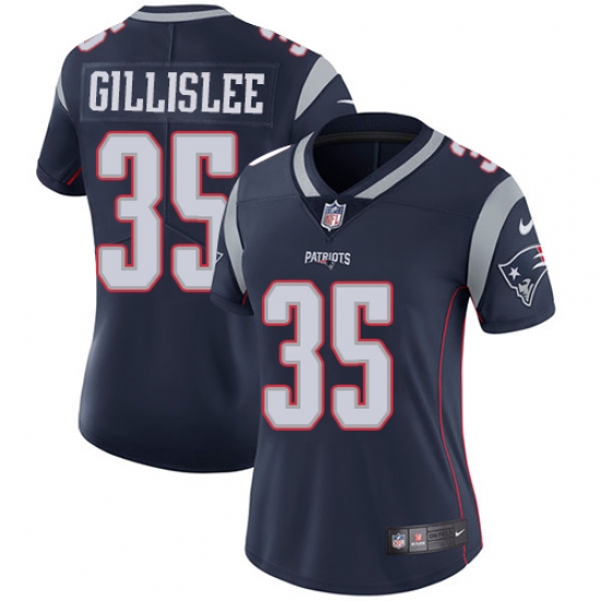 Women's Nike New England Patriots #35 Mike Gillislee Navy Blue Team Color Vapor Untouchable Limited Player NFL Jersey - Ujersey