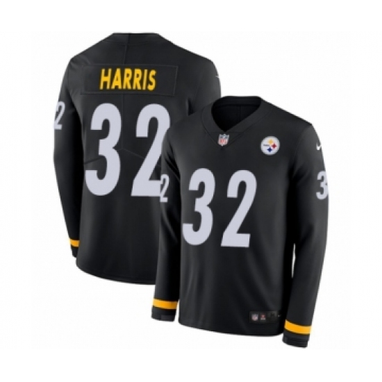 Youth Nike Pittsburgh Steelers #32 Franco Harris Limited Black Therma Long Sleeve NFL Jersey - Ujersey