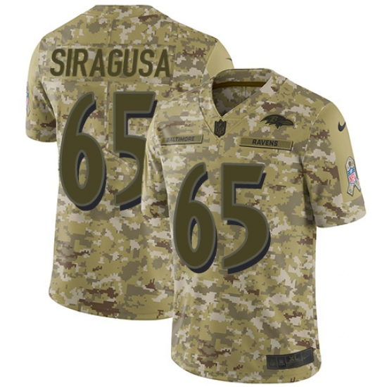 Youth Nike Baltimore Ravens #65 Nico Siragusa Limited Camo 2018 Salute to Service NFL Jersey - Ujersey