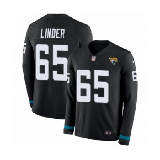 Youth Nike Jacksonville Jaguars #65 Brandon Linder Limited Black Therma Long Sleeve NFL Jersey - Ujersey