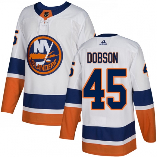 Men's Adidas New York Islanders #45 Noah Dobson Authentic White Away NHL Jersey - Ujersey