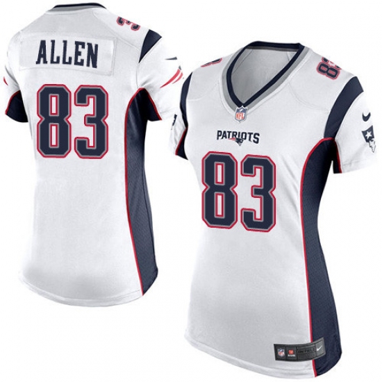 Women's Nike New England Patriots #83 Dwayne Allen Game White NFL Jersey - Ujersey