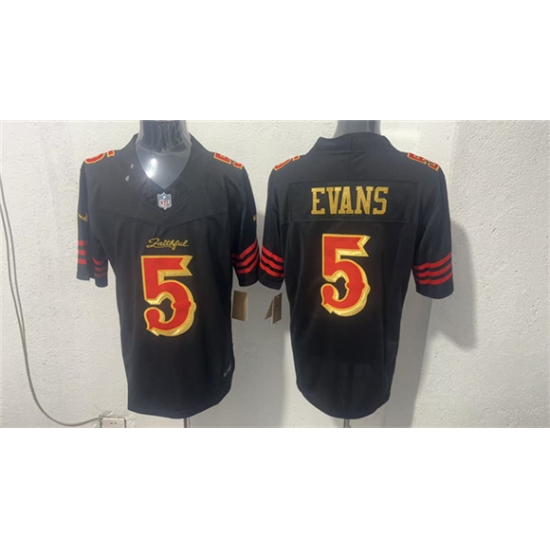 Men's San Francisco 49ers #5 Mike Evans Black Gold 2026 F.U.S.E. “Rivalries” Vapor Limited Football Stitched Jersey - Ujersey