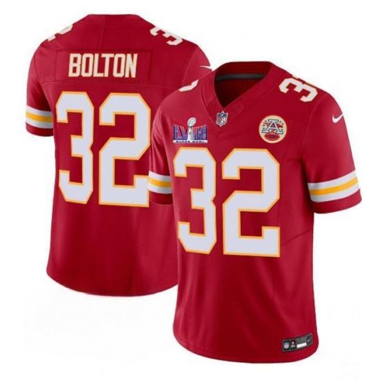 Men’s Kansas City Chiefs #32 Nick Bolton Red F.U.S.E. Super Bowl LVIII Vapor Untouchable Limited Football Stitched Jersey - Ujersey