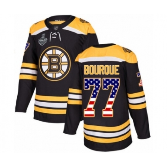 Youth Boston Bruins #77 Ray Bourque Authentic Black USA Flag Fashion 2019 Stanley Cup Final Bound Hockey Jersey - Ujersey