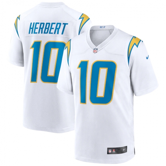 Men's Los Angeles Chargers #10 Justin Herbert Nike White 2020 NFL Draft First Round Pick Game Jersey.webp - Ujersey