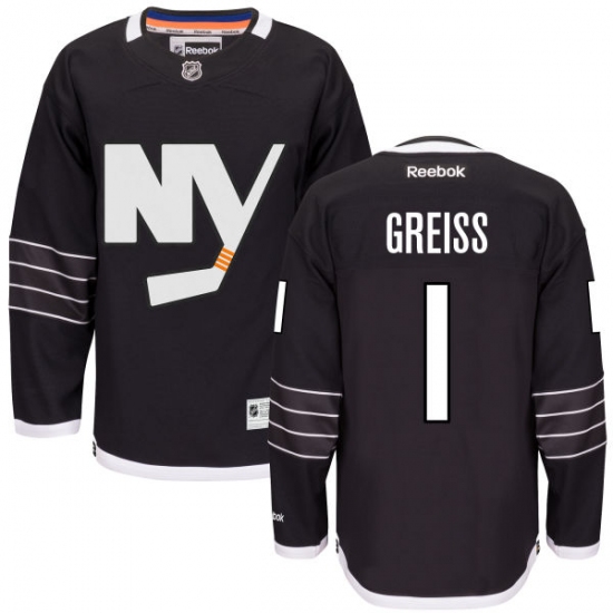 Women's Reebok New York Islanders #1 Thomas Greiss Premier Black Third NHL Jersey - Ujersey