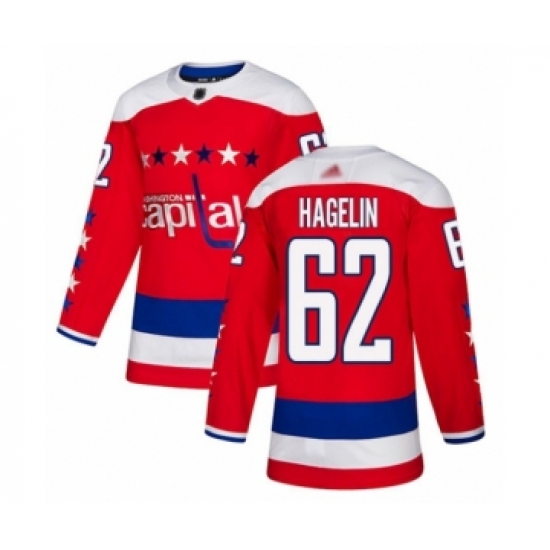 Youth Washington Capitals #62 Carl Hagelin Premier Red Alternate Hockey Jersey - Ujersey