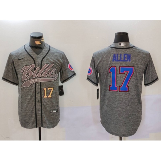 Mens Buffalo Bills #17 Josh Allen Grey Team Cool Base Stitched Baseball Jersey - Ujersey