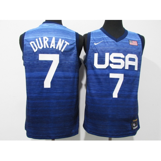 Men's Brooklyn Nets #7 Kevin Durant Blue USA Basketball Tokyo Olympics 2021 Jersey - Ujersey