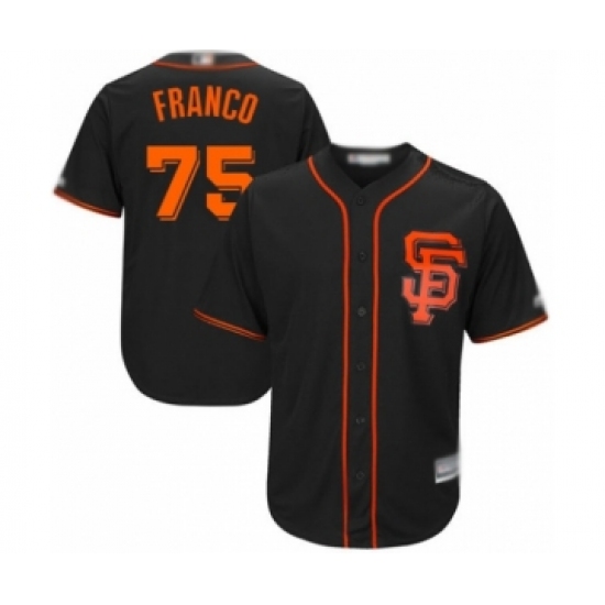 Youth San Francisco Giants #75 Enderson Franco Authentic Black Alternate Cool Base Baseball Player Jersey - Ujersey