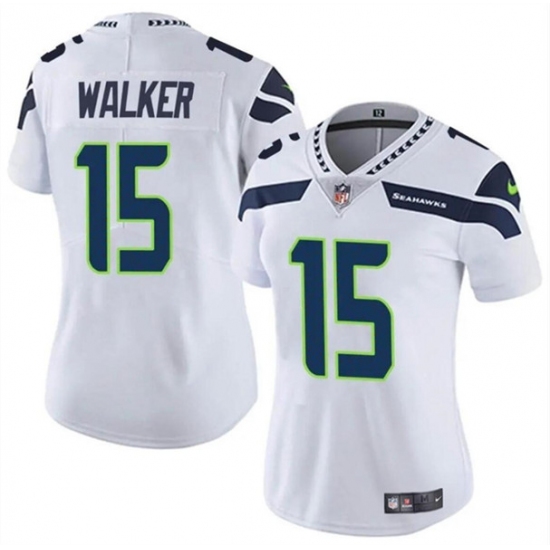 Women's Seattle Seahawks #15 P.J. Walker White Vapor Limited Football Stitched Jersey - Ujersey