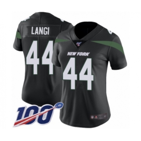 Women's New York Jets #44 Harvey Langi Black Alternate Vapor Untouchable Limited Player 100th Season Football Jersey - Ujersey