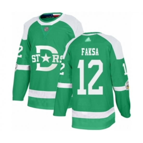Men's Dallas Stars #12 Radek Faksa Authentic Green 2020 Winter Classic Hockey Jersey