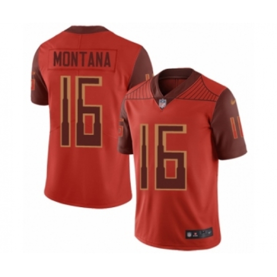 Women's San Francisco 49ers #16 Joe Montana Limited Red City Edition Football Jersey - Ujersey