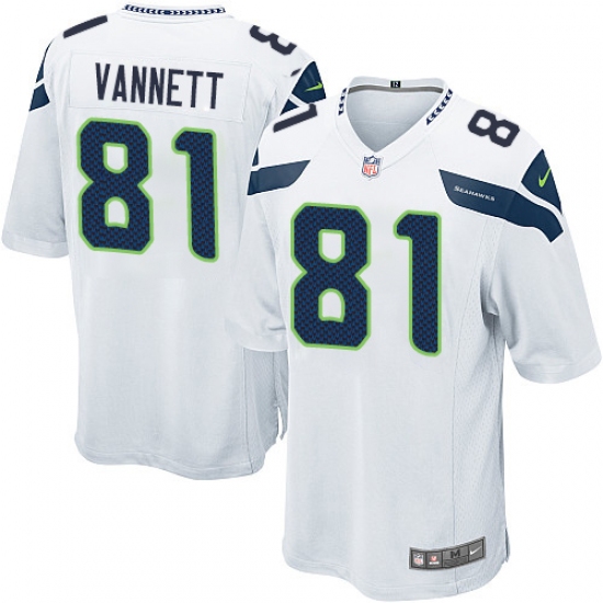 Men's Nike Seattle Seahawks #81 Nick Vannett Game White NFL Jersey - Ujersey