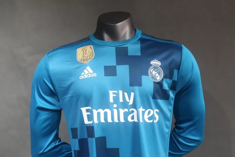 Real Madrid Retro Jersey Third Away Long Sleeve Soccer Shirt 2017/18