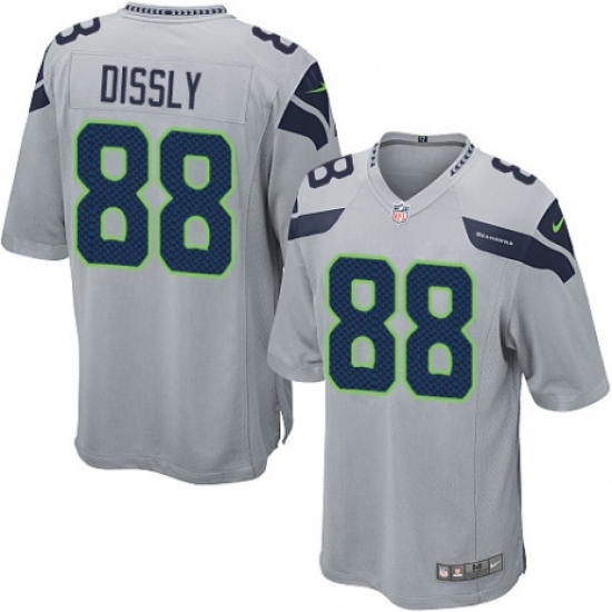 Men's Nike Seattle Seahawks #88 Will Dissly Game Grey Alternate NFL Jersey - Ujersey