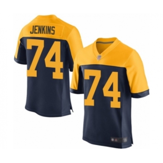 Men's Green Bay Packers #74 Elgton Jenkins Elite Navy Blue Alternate Football Jersey - Ujersey