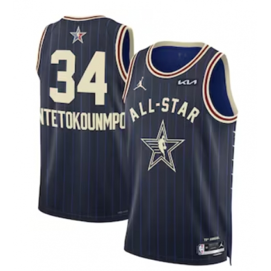 Men's Unisex Giannis #34 Antetokounmpo Jordan Brand Navy 2024 NBA All-Star Game Swingman Jersey
