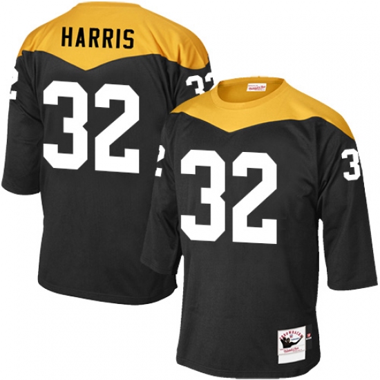 Men's Mitchell and Ness Pittsburgh Steelers #32 Franco Harris Elite Black 1967 Home Throwback NFL Jersey - Ujersey