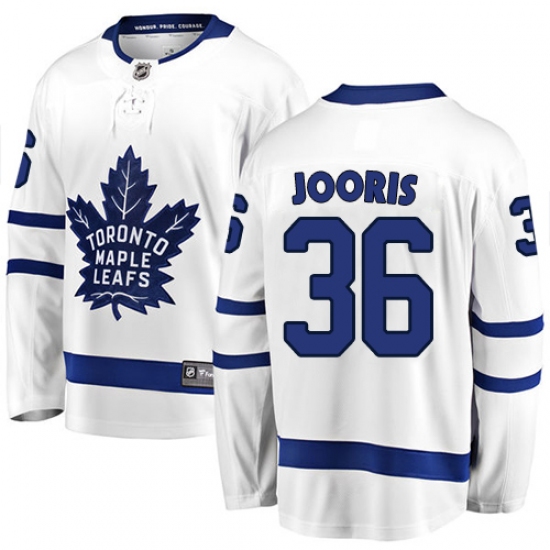 Men's Toronto Maple Leafs #36 Josh Jooris Authentic White Away Fanatics Branded Breakaway NHL Jersey - Ujersey