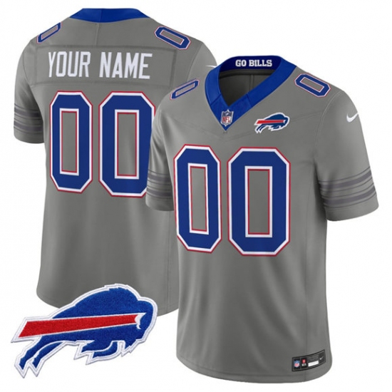 Men's Buffalo Bills Active Player Custom Gray F.U.S.E. 2026 Nickel City Vapor Football Stitched Jersey