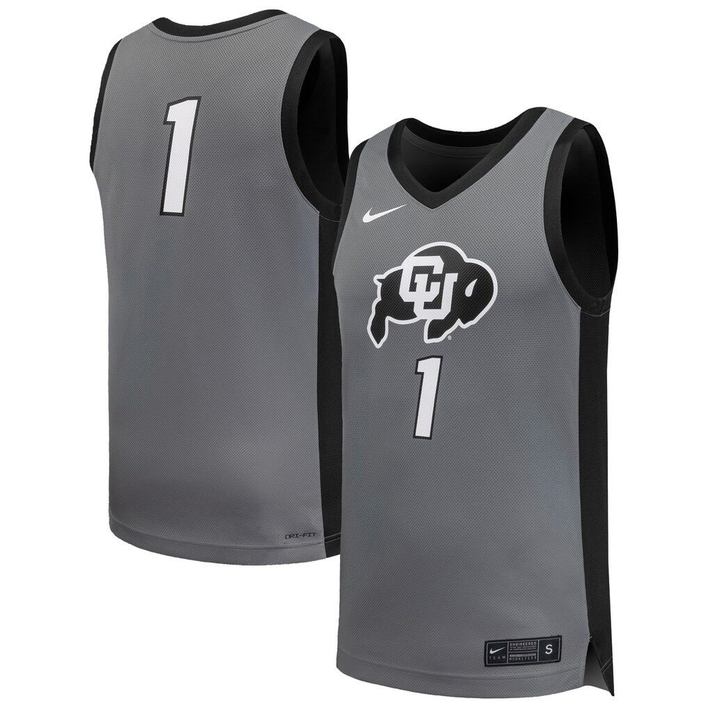 Men's Nike #1 Gray Colorado Buffaloes Replica Basketball Jersey - Ujersey