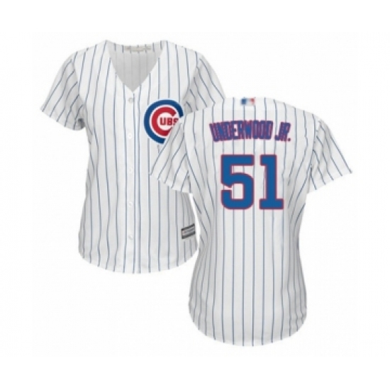 Women's Chicago Cubs #51 Duane Underwood Jr. Authentic White Home Cool Base Baseball Player Jersey - Ujersey